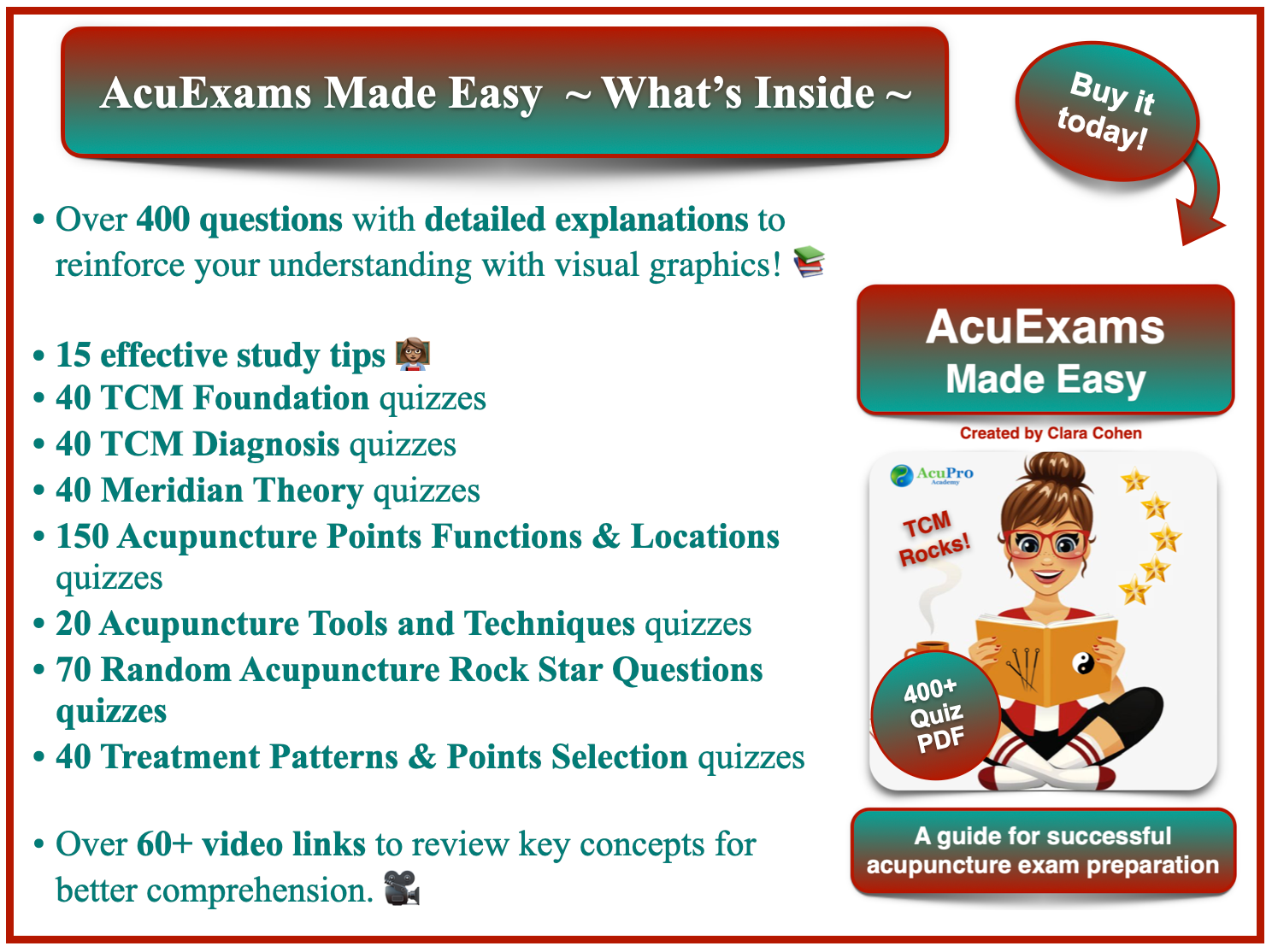 acuexams made easy whats inside